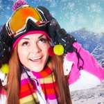 Girl on the ski resort