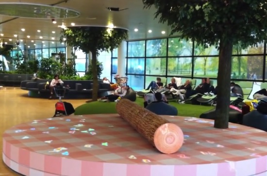 Природный зал ожидания аэропорта Схипхол в Амстердаме